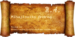 Mihajlovits Andrea névjegykártya
