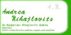 andrea mihajlovits business card